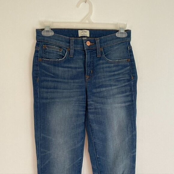 NEW NWT J. CREW 8" Toothpick Jean Newcastle Wash Let Down Hem Ripped Skinny 25 - Picture 5 of 12